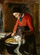 Anna Ancher Old Lene Plucking a Goose oil painting picture wholesale